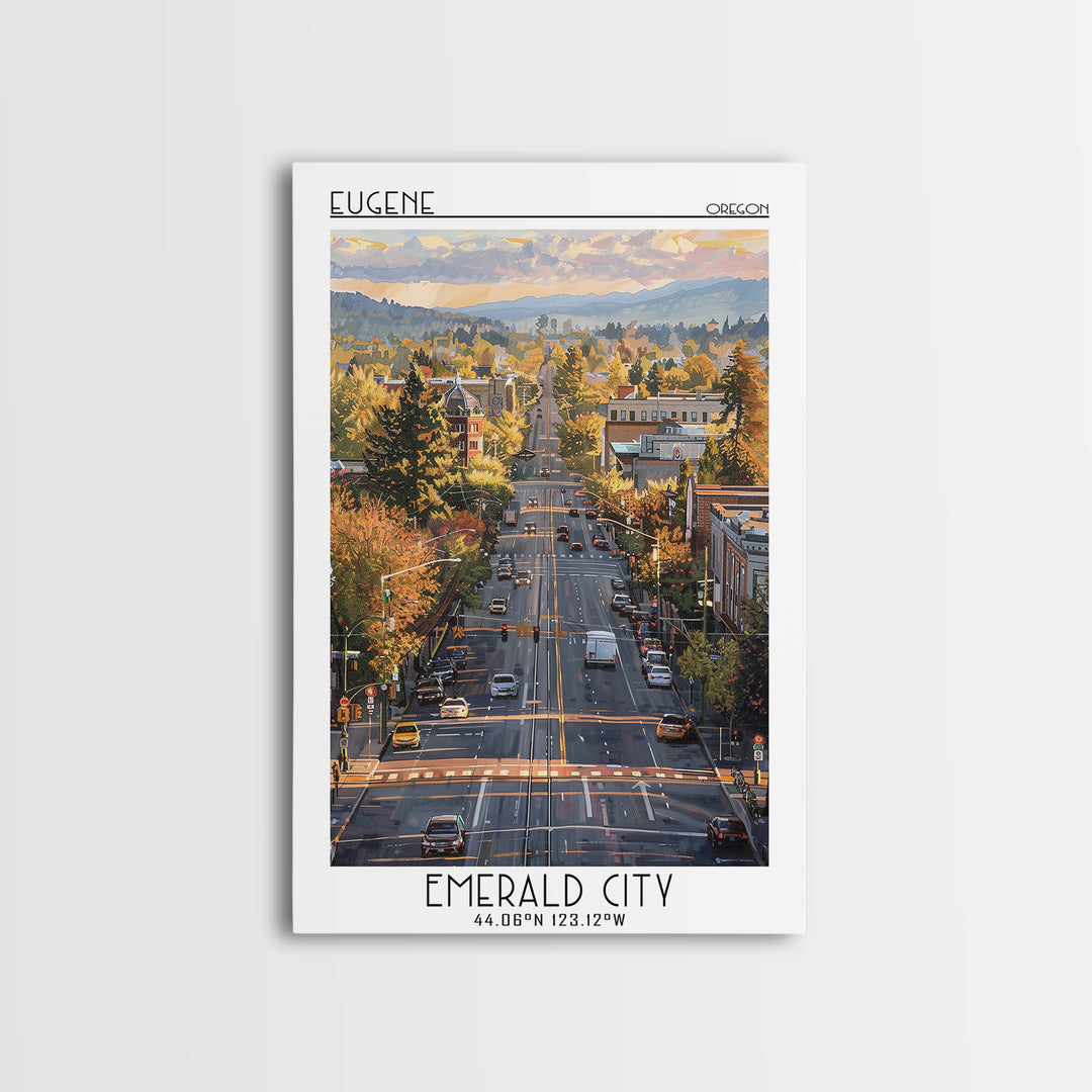 Eugene Travel Poster, Canvas Print, City Art Print, Travel Wall Art, Poster Print, City Travel Poster, Retro Travel Poster, Wall Art