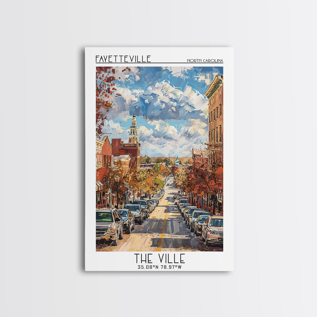 Fayetteville Travel Poster, Canvas Print, City Travel Poster, Travel Wall Art, Minimalist Poster, Vintage Travel, Vintage Travel Art