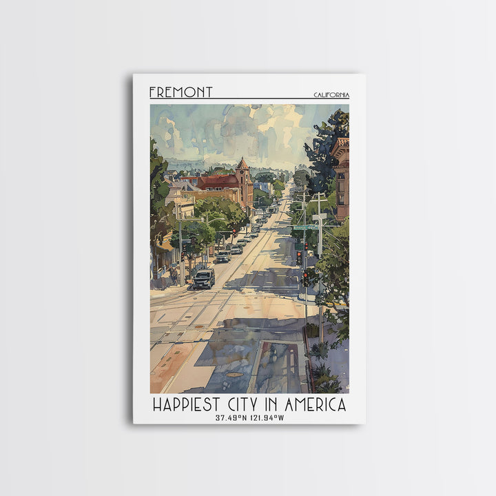Fremont Travel Poster, Framed Canvas Print, City Travel Poster, Travel Wall Decor, Travel Posters, Poster Art, Home Decor, Art Print