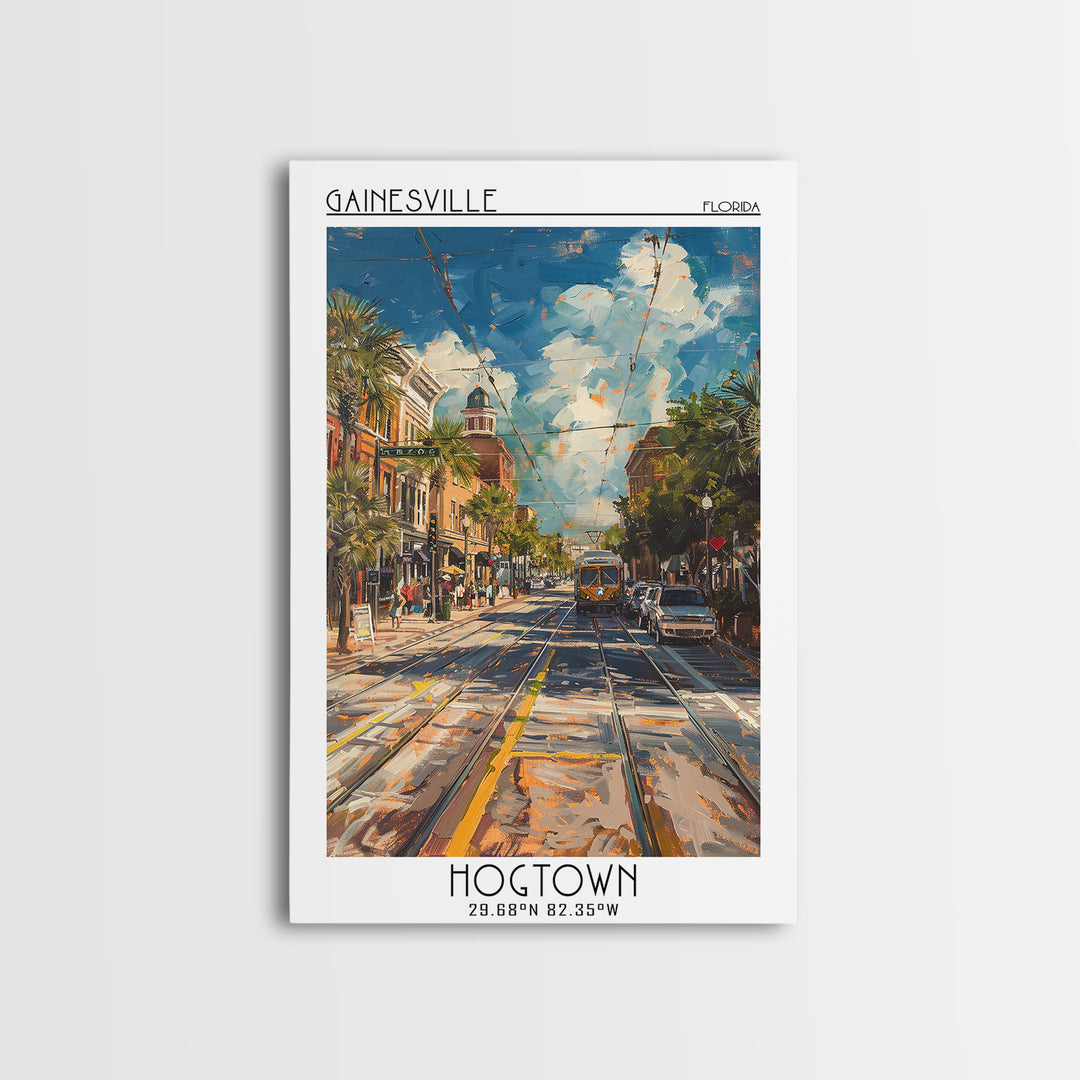 Gainesville Travel Poster, Canvas Print, Poster Print, Travel Wall Art, Retro Travel Print, Vintage Travel, Wall Art, Fine Art Print