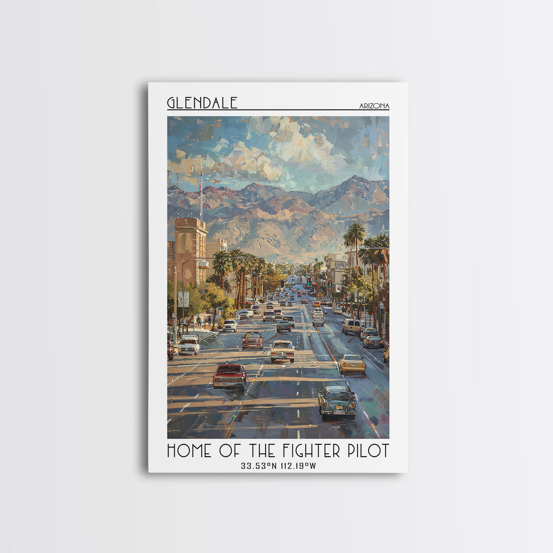 Glendale Travel Poster, Framed Canvas Print, Vintage Travel Print, City Wall Art, Wall Art, Art Print, Travel Wall Art, Poster Print