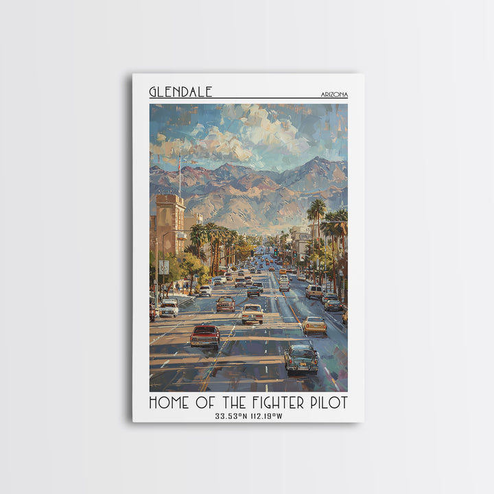 Glendale Travel Poster, Framed Canvas Print, Vintage Travel Print, City Wall Art, Wall Art, Art Print, Travel Wall Art, Poster Print