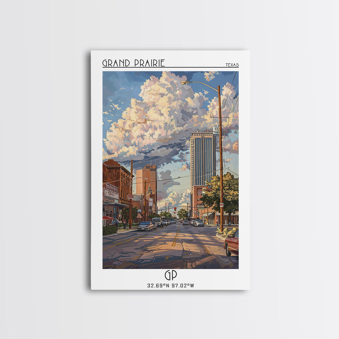 Grand Prairie Travel Poster, Canvas Print, Travel Wall Art, City Wall Art, Vintage Travel Print, Gallery Wall Set, Minimalist Poster