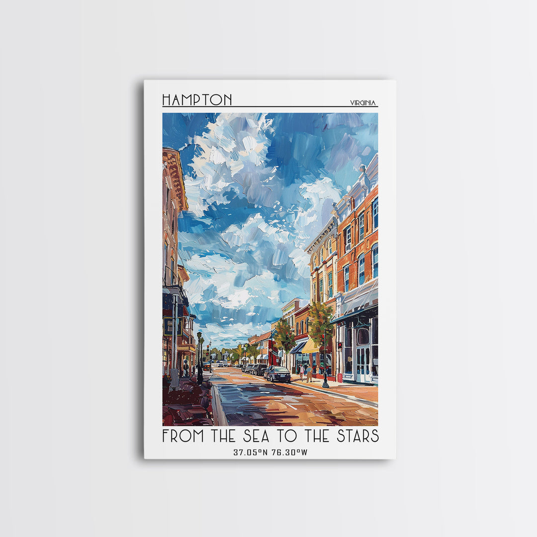 Hampton Travel Poster, Canvas Print, Travel Wall Decor, Minimalist Poster, Gallery Wall Set, Travel Print, Retro Wall Art, Art Print