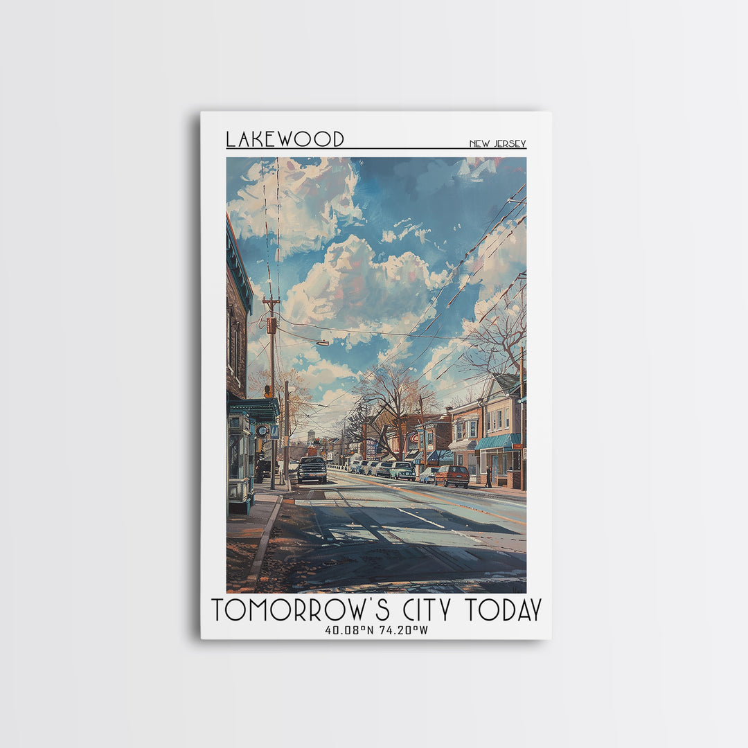 Lakewood New Jersey Travel Poster, Framed Canvas Print, Poster Print, Travel Wall Art, City Wall Art, Fine Art Print, City Art Print