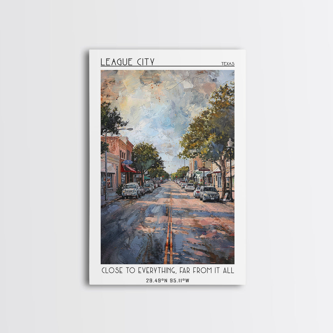 League City Texas Travel Poster, Canvas Print, Travel Wall Art, City Wall Art, Art Print, Wall Art, Travel Art Print, Fine Art Print