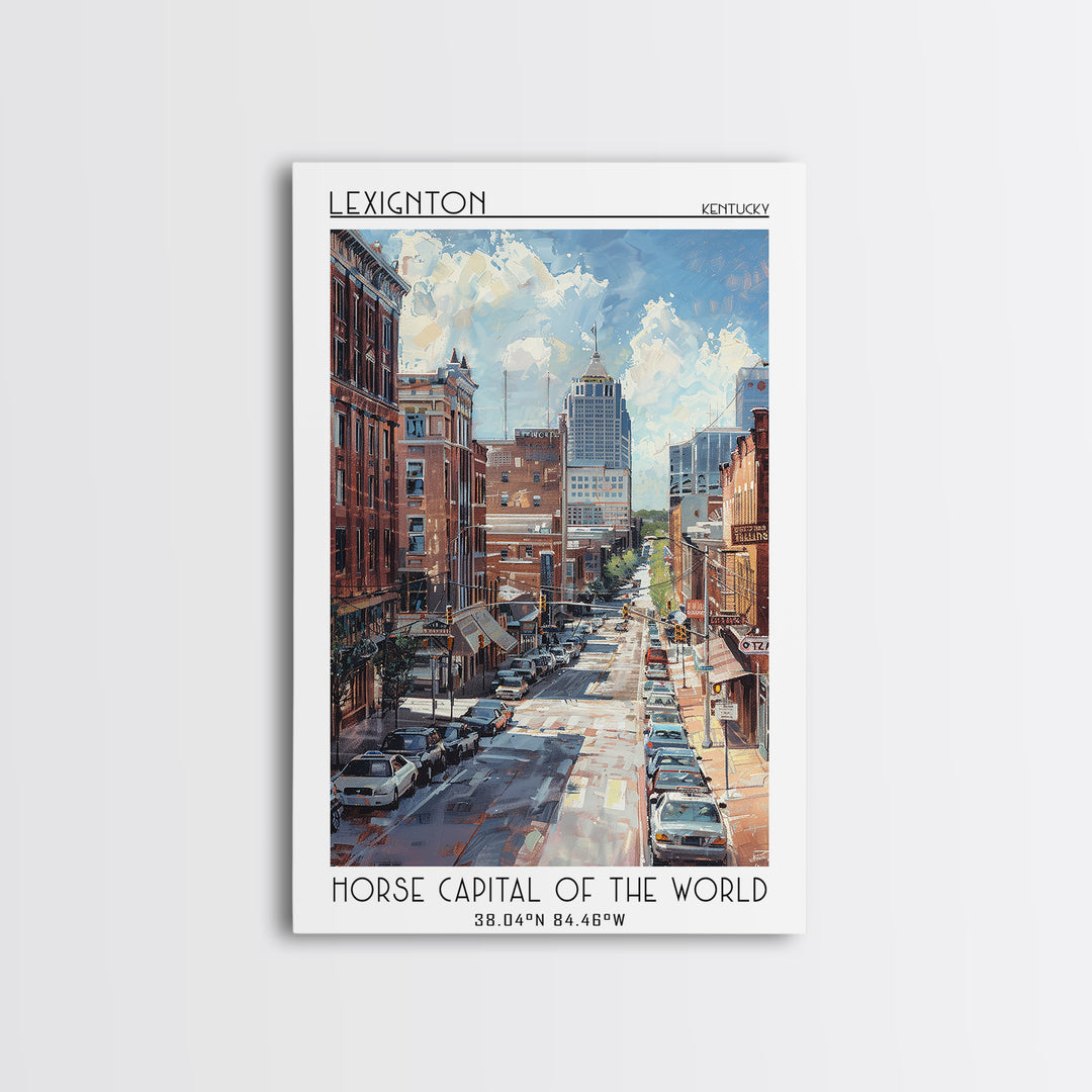 Lexington Travel Poster, Framed Canvas Print, Travel Art Print, Modern Wall Decor, Retro Travel Print, Home Decor, Travel Wall Decor