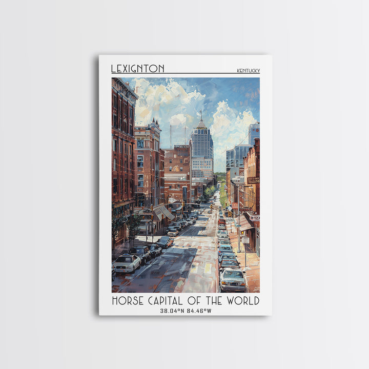 Lexington Travel Poster, Framed Canvas Print, Travel Art Print, Modern Wall Decor, Retro Travel Print, Home Decor, Travel Wall Decor