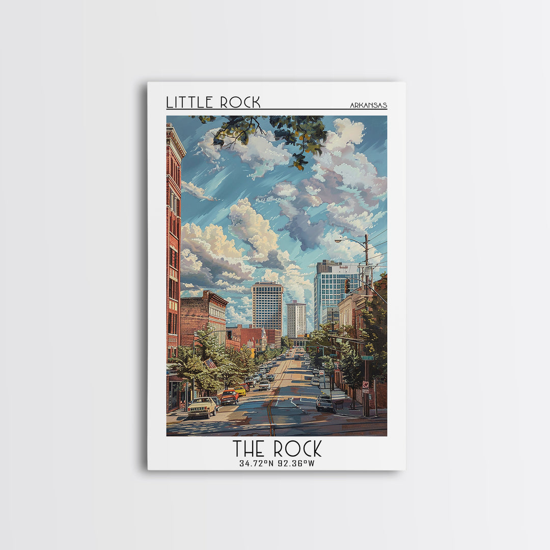 Little Rock Travel Poster, Canvas Print, Travel Wall Art, City Wall Art, Vintage Travel Art, Poster Art, Wall Art, City Illustration