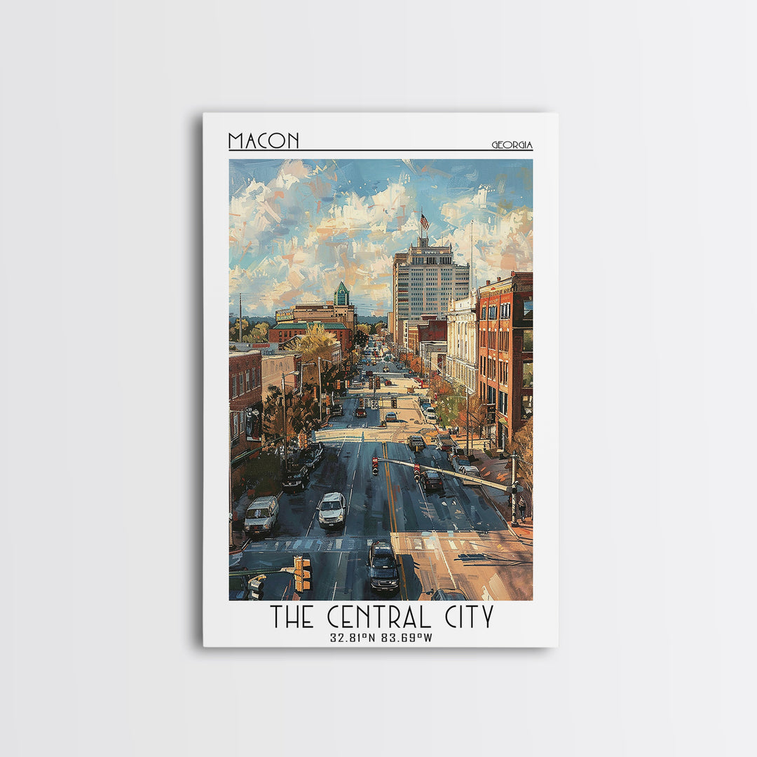 Macon Travel Poster, Canvas Print, Travel Wall Decor, Minimalist Poster, Modern Wall Decor, Wall Art, Retro Travel Print, Poster Art