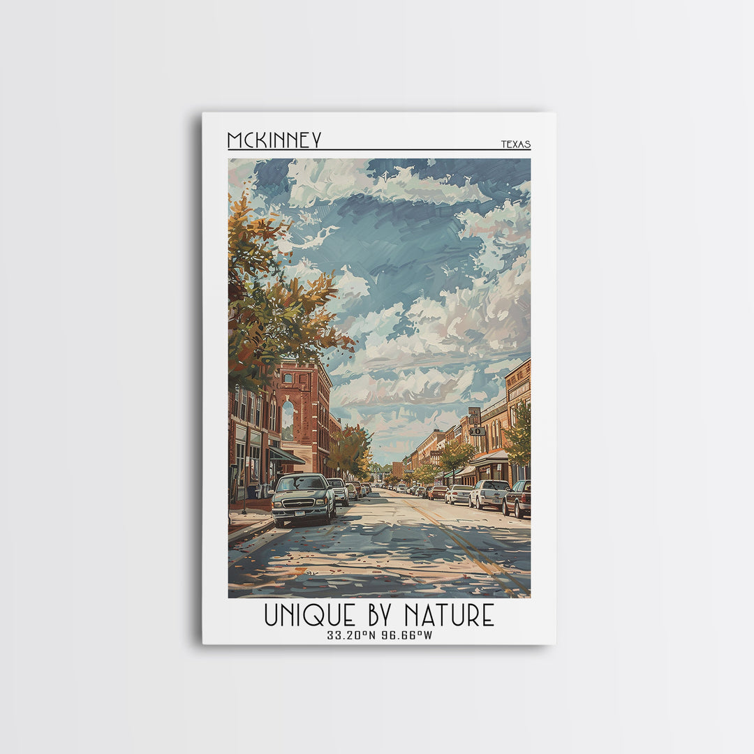 McKinney Travel Poster, Framed Canvas Print, City Travel Poster, Travel Wall Decor, City Wall Art, Travel Wall Art, Gallery Wall Set