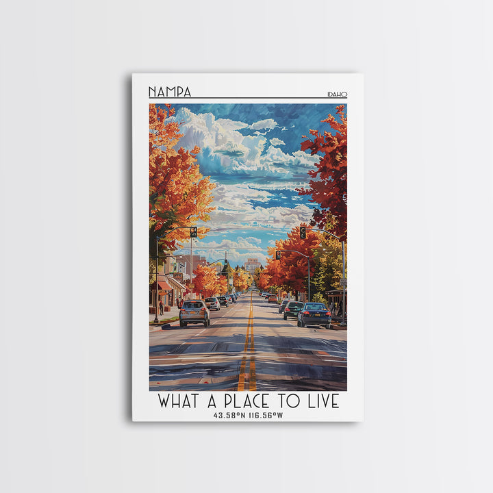 Nampa Travel Poster, Framed Canvas Print, City Travel Poster, Travel Wall Art, Fine Art Print, Retro Travel Print, Minimalist Poster
