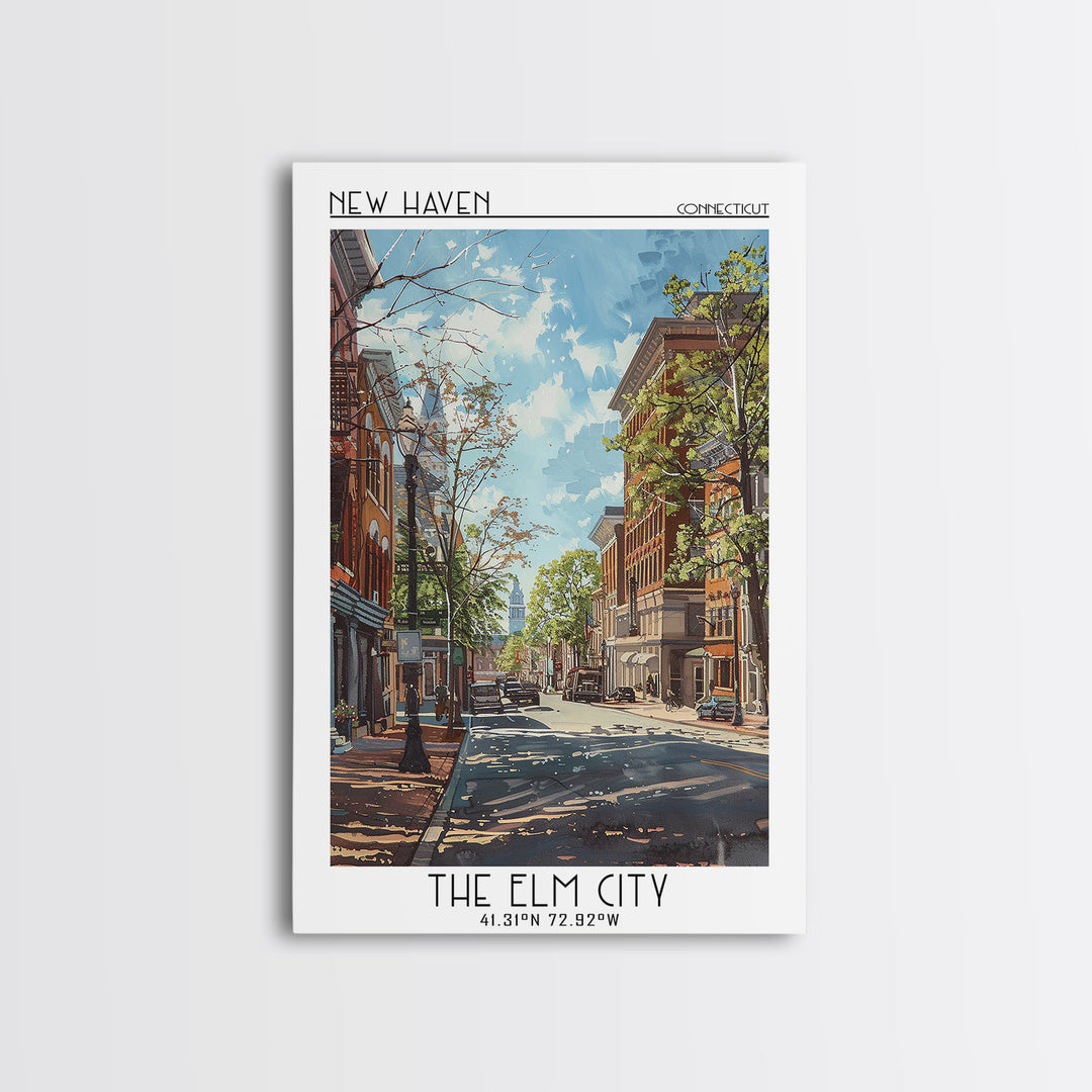 New Haven Travel Poster, Canvas Print, Retro Travel Poster, City Wall Art, Mid Century Wall Art, Travel Wall Art, Retro Travel Print