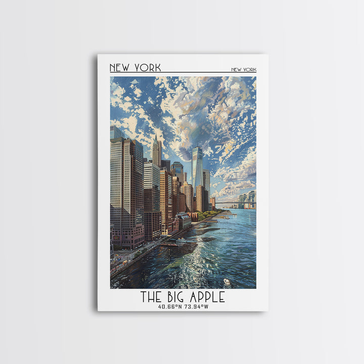 New York Travel Poster, Framed Canvas Print, Vintage Travel Print, City Wall Art, City Art Print, Retro Wall Art, City Travel Poster
