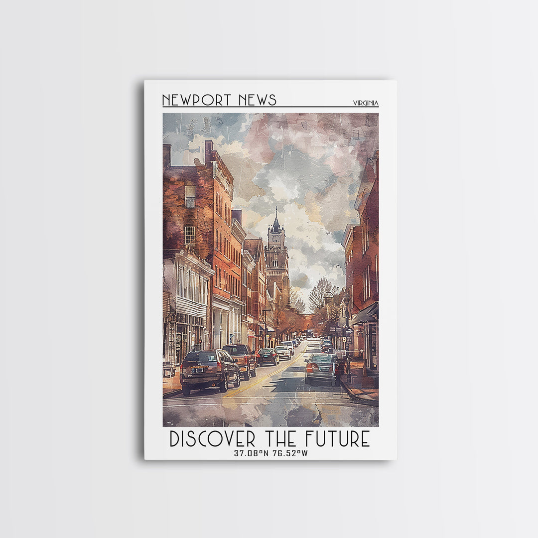 Newport News Travel Poster, Canvas Print, Travel Wall Art, City Wall Art, Vintage Travel, Vintage Travel Print, Living Room Wall Art