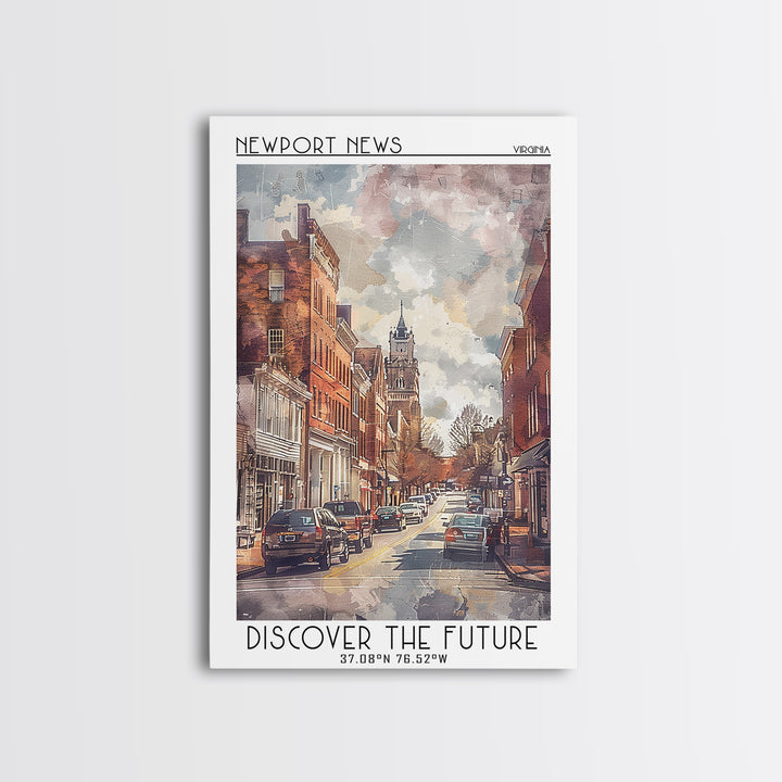 Newport News Travel Poster, Canvas Print, Travel Wall Art, City Wall Art, Vintage Travel, Vintage Travel Print, Living Room Wall Art