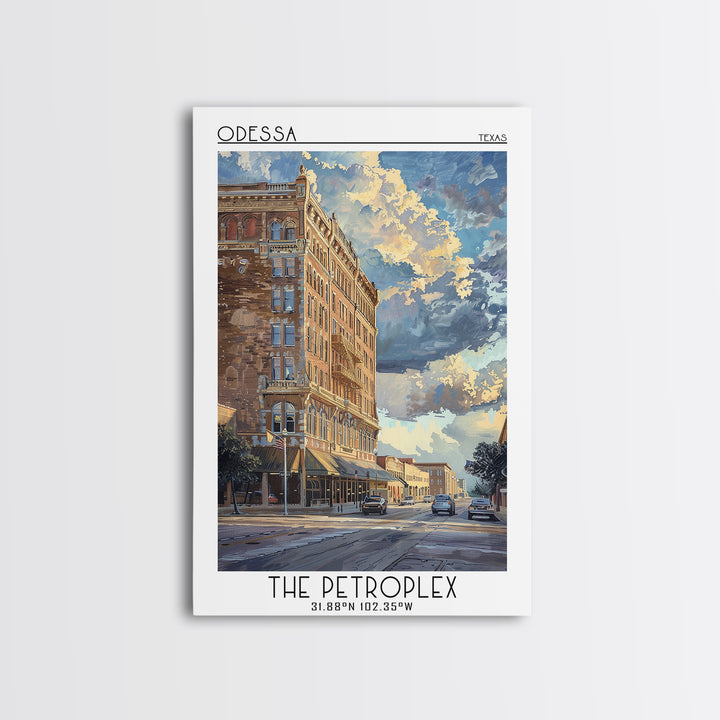 Odessa Travel Poster, Framed Canvas Print, Retro Travel Poster, City Wall Art, City Travel Poster, City Illustration, Retro Wall Art