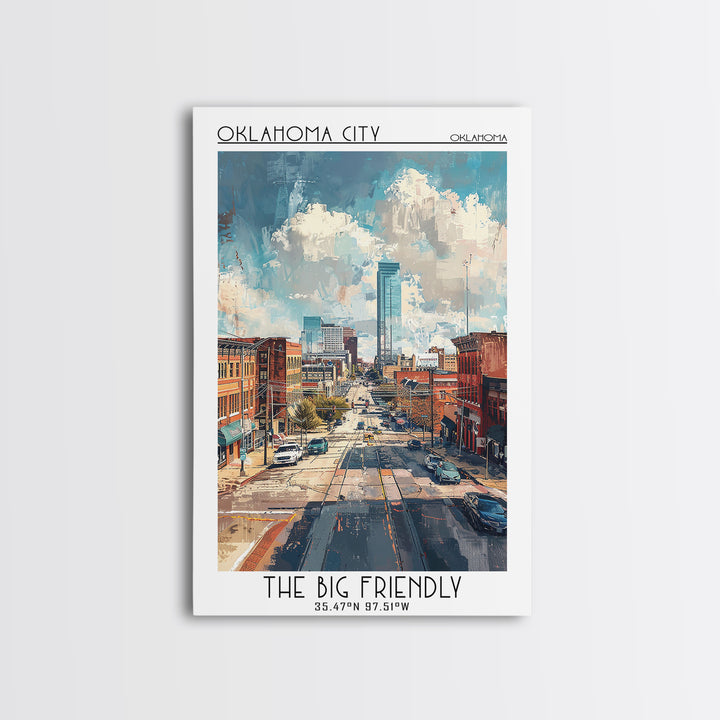 Oklahoma City Travel Poster, Canvas Print, Poster Print, Travel Wall Art, Art Print, Vintage Poster, Travel Art Print, City Wall Art