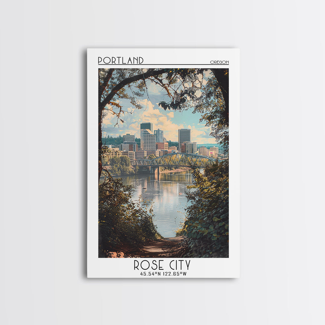 Portland Travel Poster, Canvas Print, Travel Art Print, Modern Wall Decor, Travel Decor, Art Print, Travel Prints, Minimalist Poster