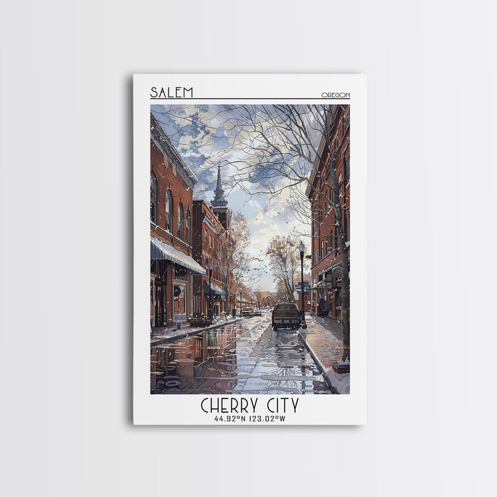 Salem Travel Poster, Canvas Print, Retro Wall Art, Travel Print, Retro Travel Poster, Wall Art, City Illustration, Minimalist Poster