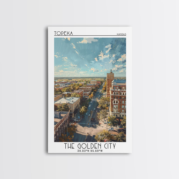 Topeka Travel Poster, Canvas Print, City Travel Poster, Travel Wall Art, Vintage City Poster, Living Room Wall Art, Gallery Wall Set
