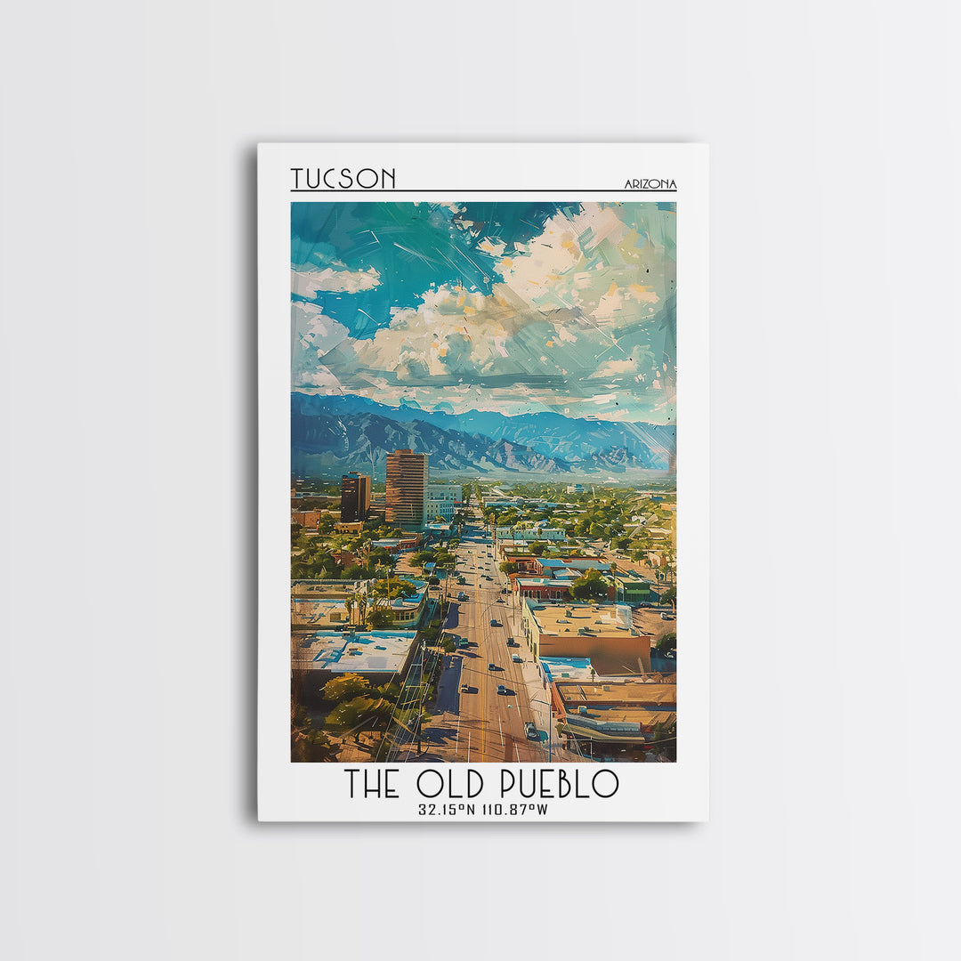 Tucson Travel Poster, Canvas Print, City Art Print, Travel Wall Art, Retro Travel Print, Travel Decor, Poster Art, Modern Wall Decor