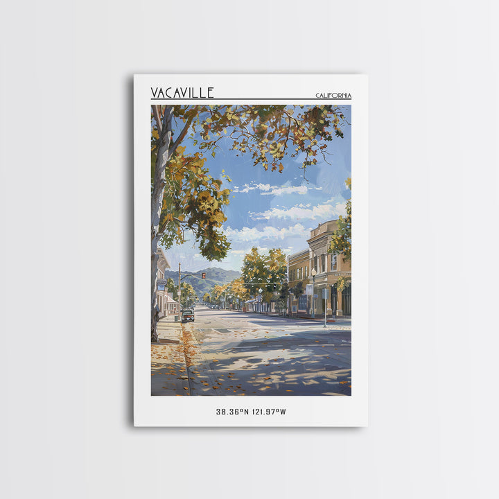 Vacaville Travel Poster, Canvas Print, Travel Wall Art, City Wall Art, Living Room Wall Art, Wall Art, Home Decor, City Illustration