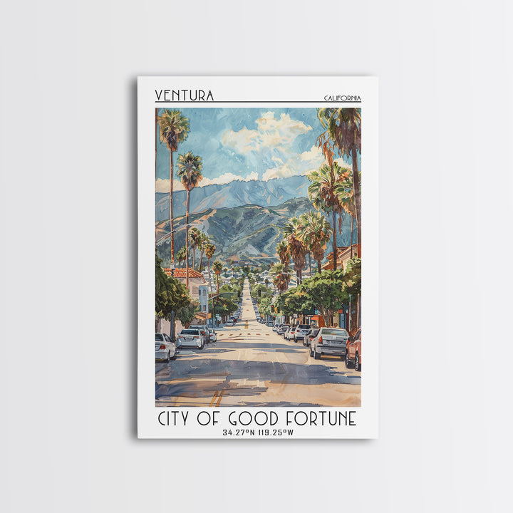 Ventura Travel Poster, Canvas Print, City Travel Poster, Travel Wall Art, Travel Art Print, Home Decor, Travel Prints, Landscape Art