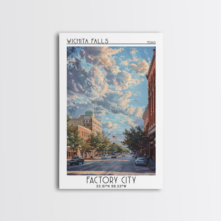 Wichita Falls Travel Poster, Canvas Print, Retro Wall Art, Travel Print, Travel Wall Art, Vintage Posters, Poster Art, Landscape Art
