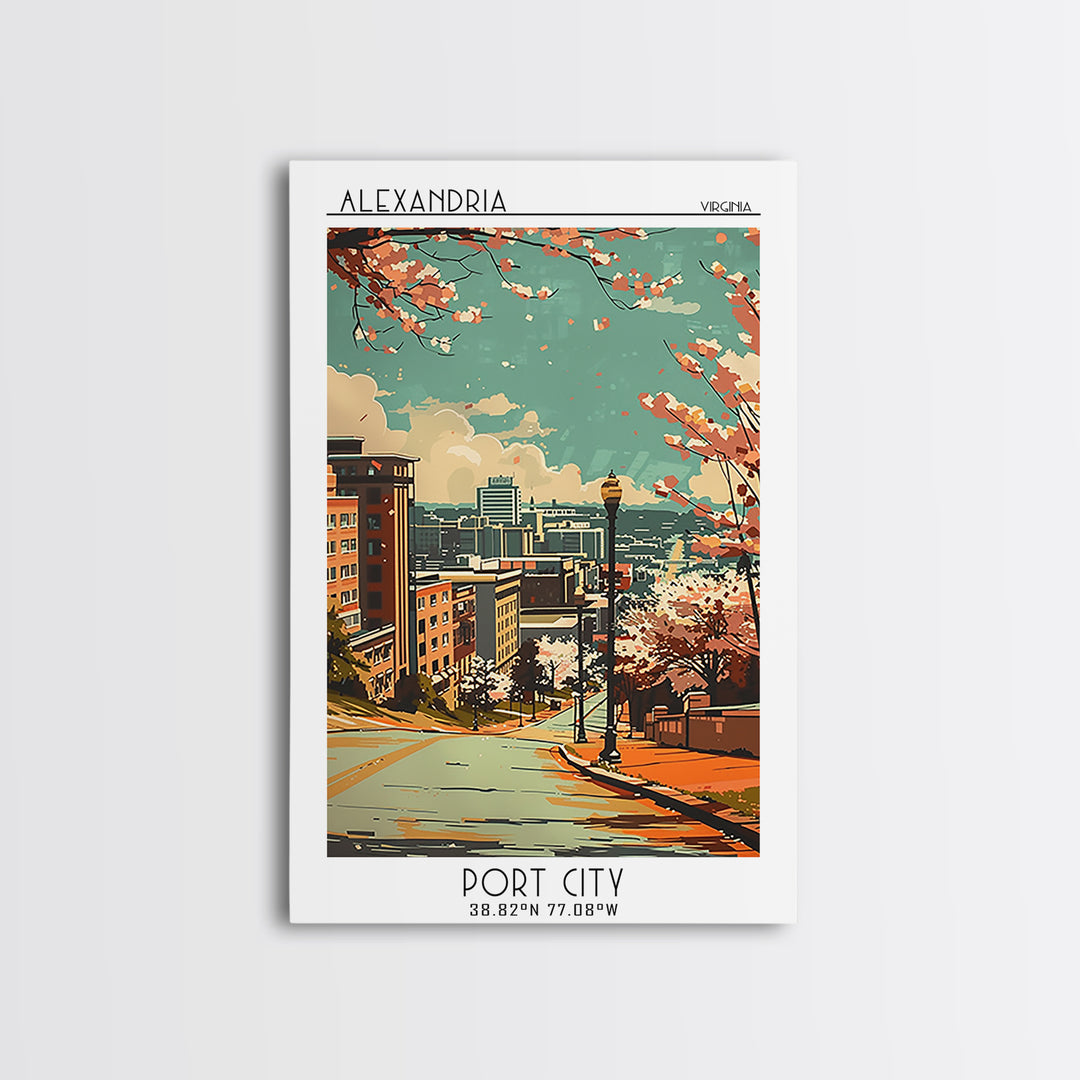 Alexandria Travel Poster, Framed Canvas Print, Travel Prints, Landscape Art, Vintage Poster, Minimalist Poster, Vintage Travel Print