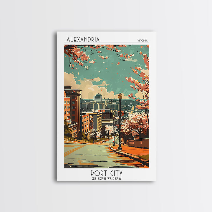 Alexandria Travel Poster, Framed Canvas Print, Travel Prints, Landscape Art, Vintage Poster, Minimalist Poster, Vintage Travel Print