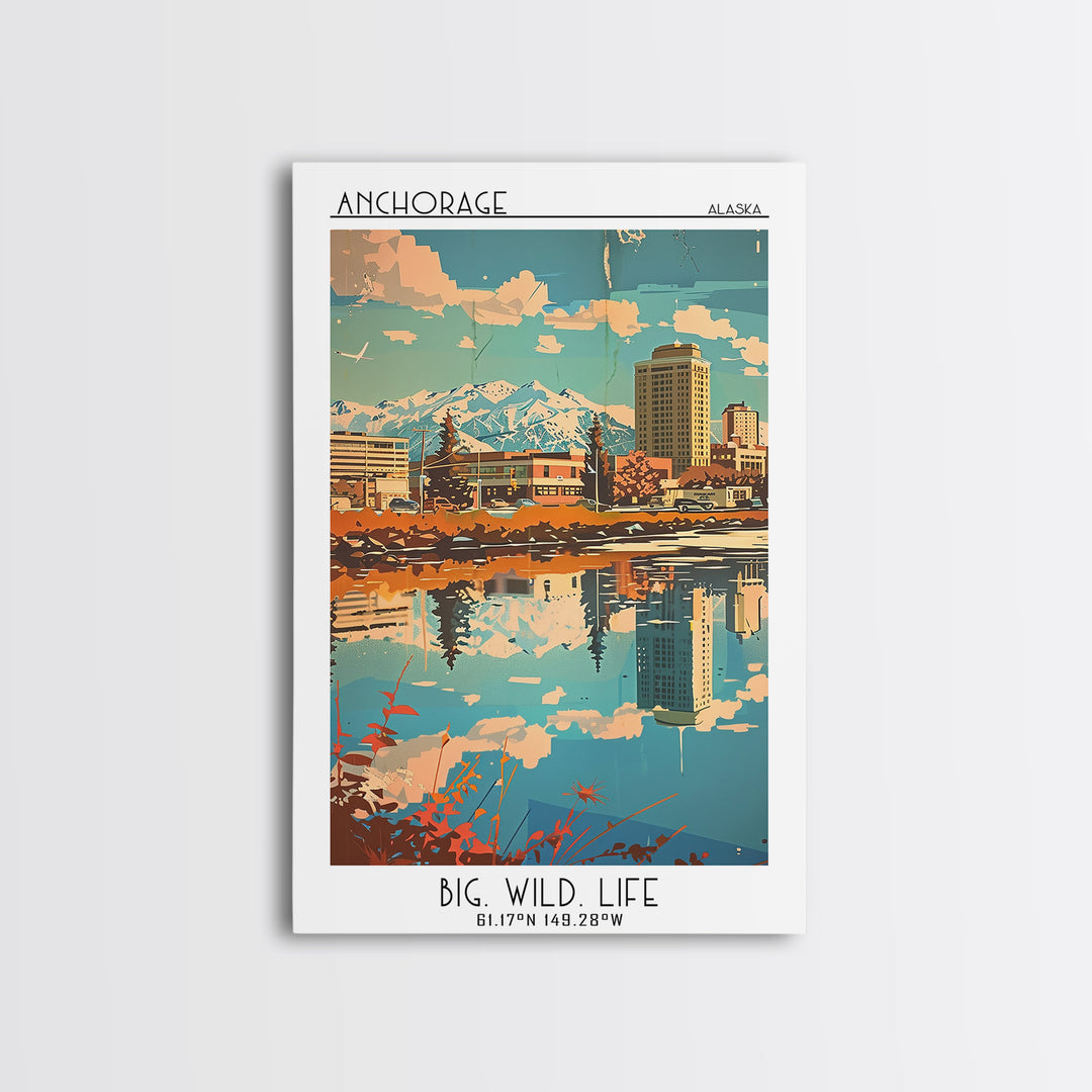 Anchorage Alaska Travel Poster, Canvas Print, Retro Wall Art, Travel Print, Travel Posters, Wall Art, Travel Prints, Travel Wall Art
