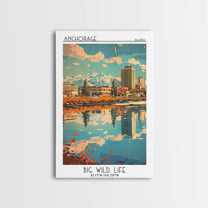 Anchorage Alaska Travel Poster, Canvas Print, Retro Wall Art, Travel Print, Travel Posters, Wall Art, Travel Prints, Travel Wall Art