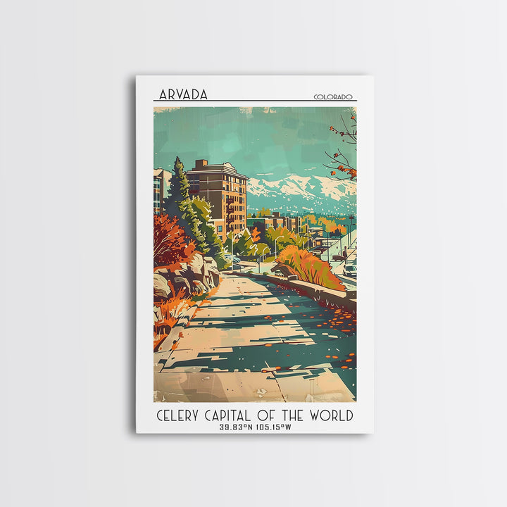 Arvada Travel Poster, Framed Canvas Print, Retro Travel Poster, City Wall Art, Poster Print, Vintage City Poster, City Travel Poster