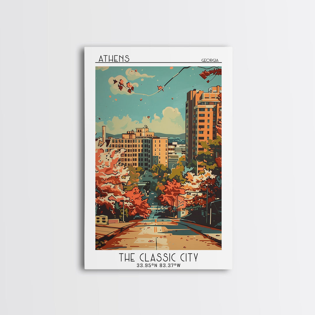 Athens Travel Poster, Framed Canvas Print, Travel Wall Decor, Minimalist Poster, City Wall Art, Travel Art Print, City Travel Poster