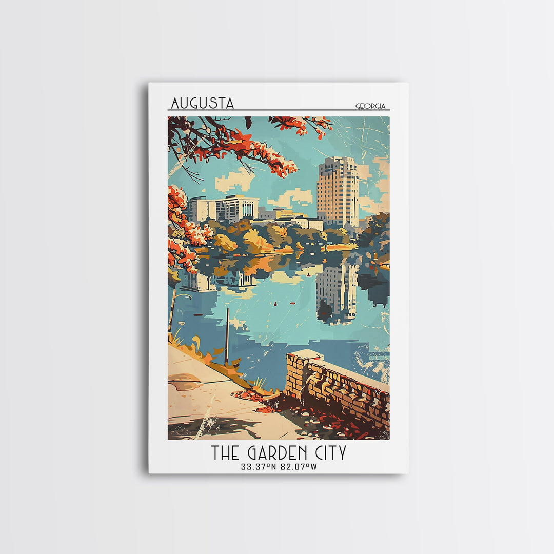 Augusta Travel Poster, Framed Canvas Print, Travel Wall Art, City Wall Art, Fine Art Print, Wall Art, Travel Posters, Vintage Travel