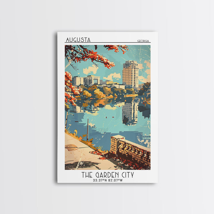 Augusta Travel Poster, Framed Canvas Print, Travel Wall Art, City Wall Art, Fine Art Print, Wall Art, Travel Posters, Vintage Travel