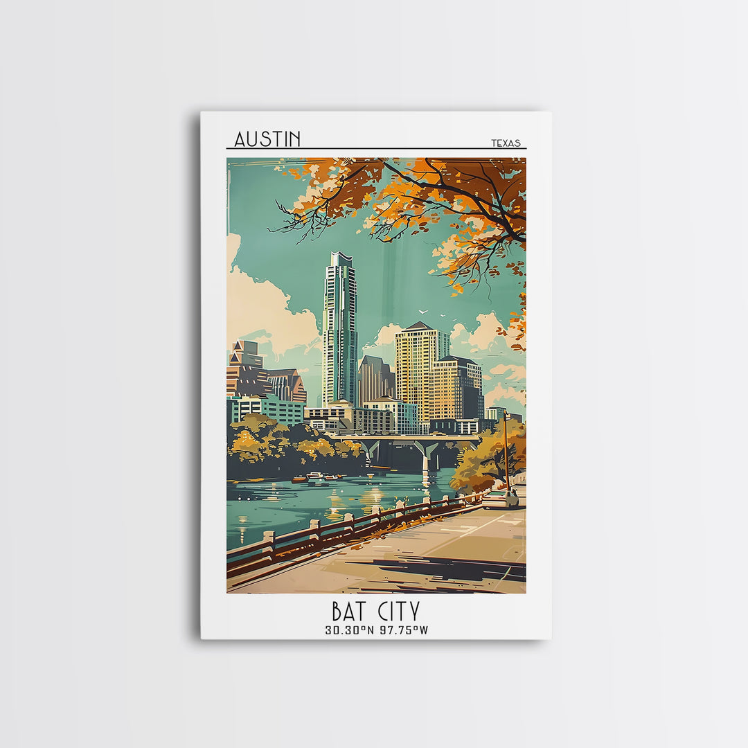 Austin Travel Poster, Canvas Print, Travel Wall Art, City Wall Art, Travel Decor, Poster Art, Travel Posters, Wall Art, Travel Print