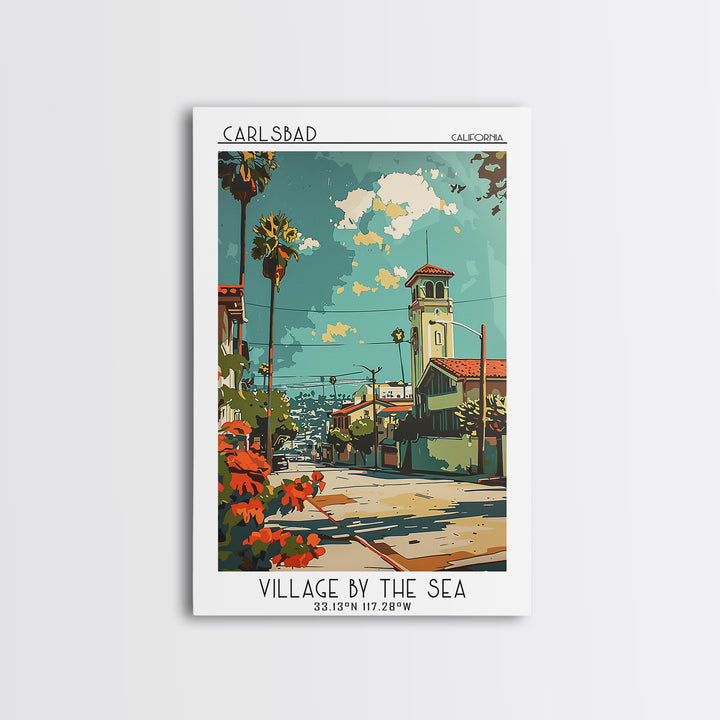 Carlsbad California Travel Poster, Canvas Print, Poster Print, Travel Wall Art, City Travel Poster, Gallery Wall Set, City Art Print