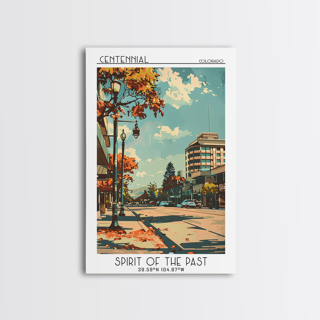 Centennial Colorado Travel Poster, Canvas Print, Retro Wall Art, Travel Print, Colorful Wall Art, Retro Travel Print, Travel Posters