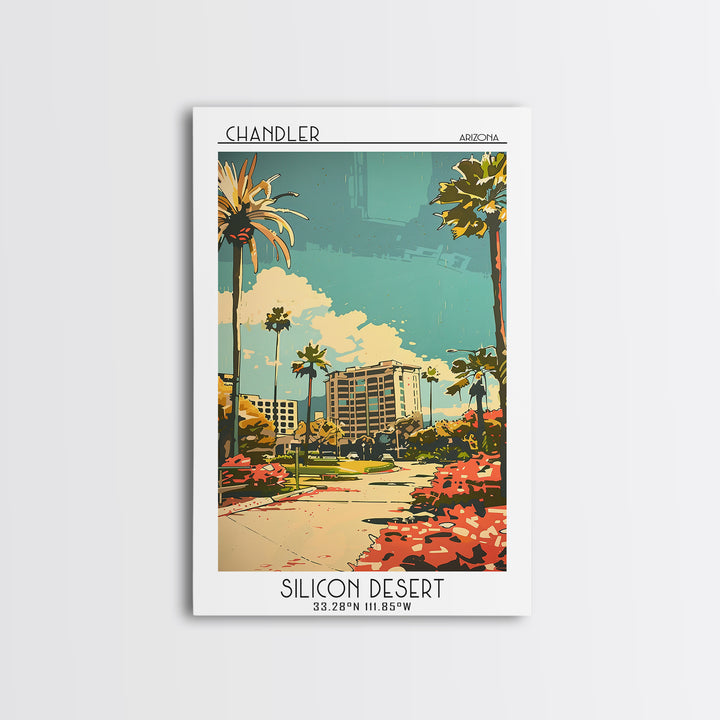 Chandler Travel Poster, Framed Canvas Print, Travel Art Print, Modern Wall Decor, Wall Art, Travel Wall Decor, Poster Art, Art Print