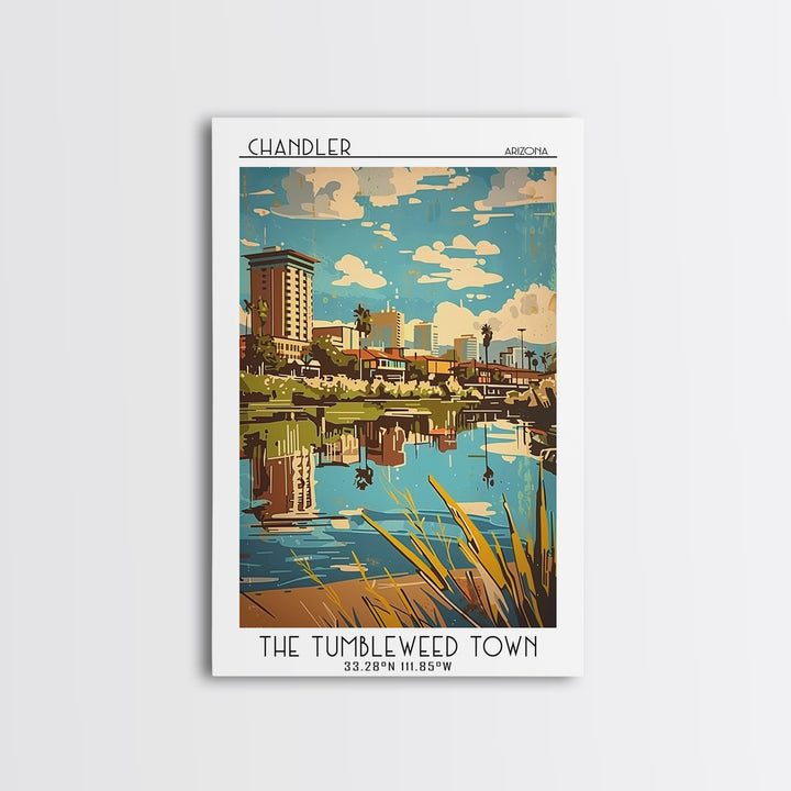 Chandler Arizona Travel Poster, Canvas Print, Travel Art Print, Modern Wall Decor, Living Room Wall Art, Home Decor, Travel Wall Art
