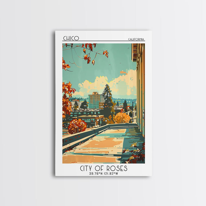 Chico Travel Poster, Canvas Print, Poster Print, Travel Wall Art, Vintage Travel, Minimalist Poster, Gallery Wall Set, Landscape Art