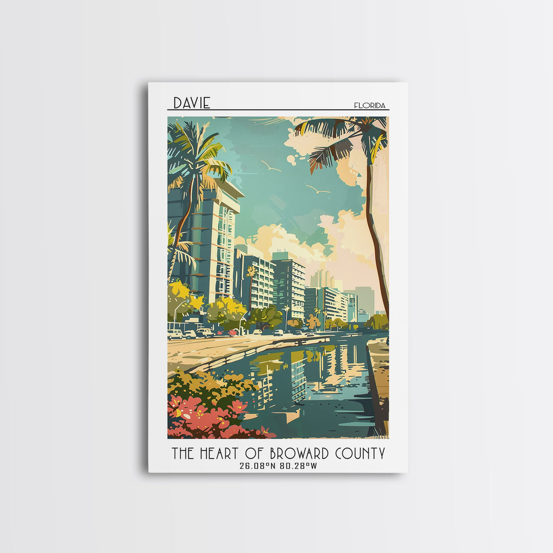 Davie Florida Travel Poster, Canvas Print, Retro Travel Poster, City Wall Art, Vintage City Poster, Vintage Poster, Gallery Wall Set