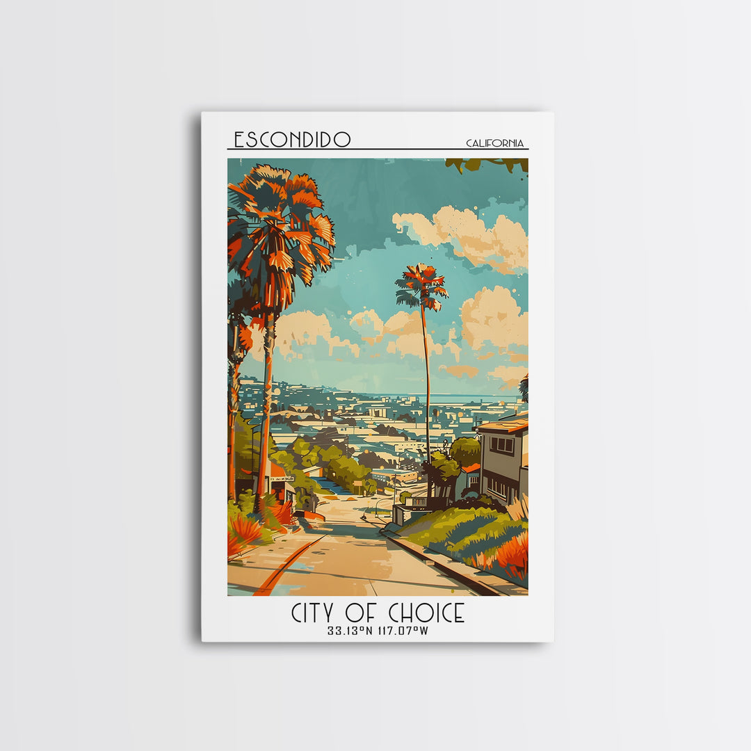 Escondido Travel Poster, Canvas Print, Poster Print, Travel Wall Art, Vintage Posters, Travel Posters, Fine Art Print, Landscape Art