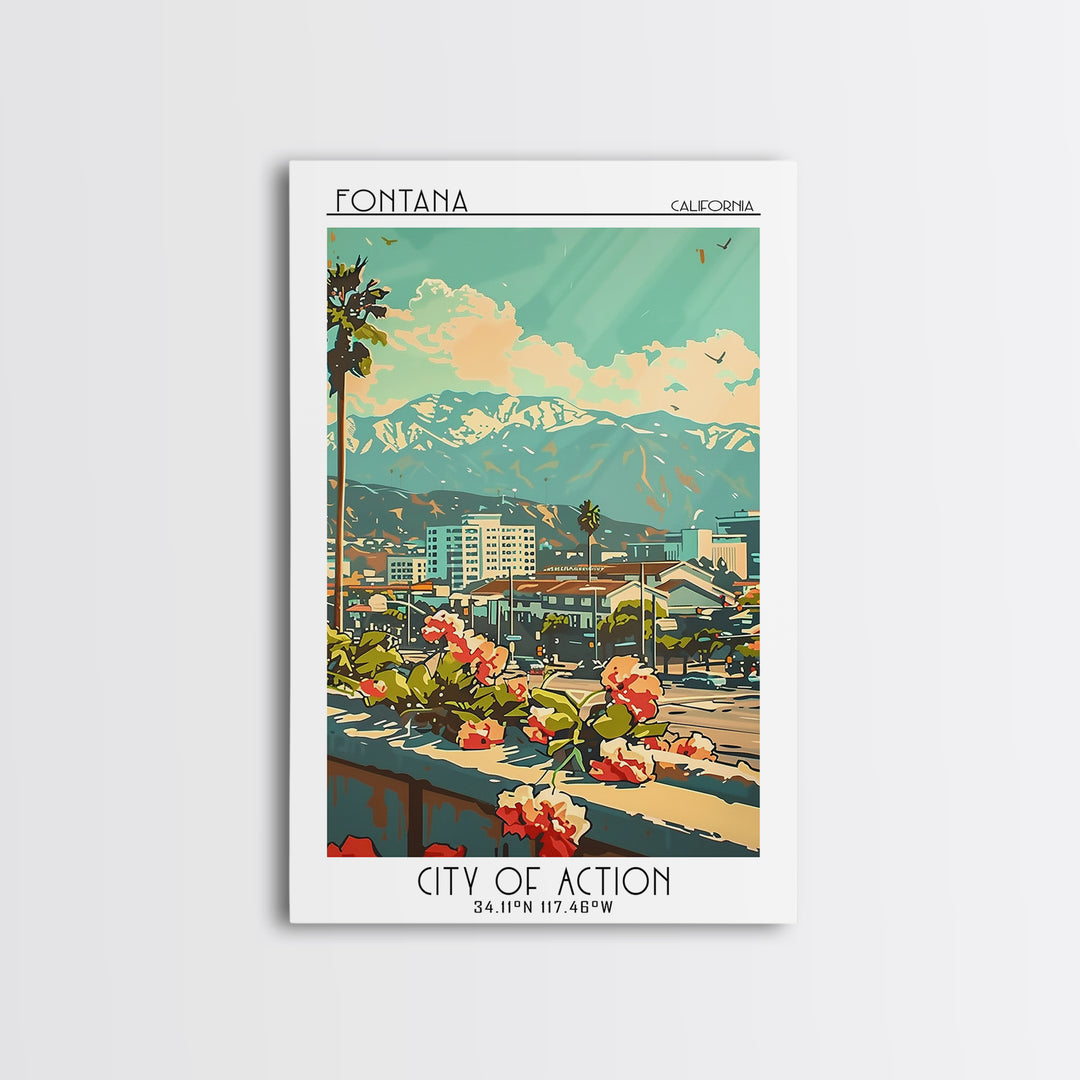 Fontana Travel Poster, Canvas Print, City Art Print, Travel Wall Art, Minimalist Poster, Travel Decor, Travel Posters, City Wall Art