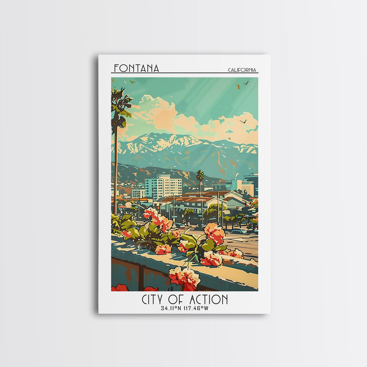 Fontana Travel Poster, Canvas Print, City Art Print, Travel Wall Art, Minimalist Poster, Travel Decor, Travel Posters, City Wall Art