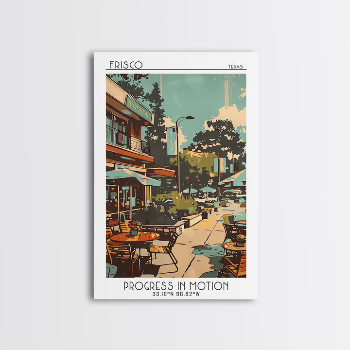Frisco Texas Travel Poster, Canvas Print, City Travel Poster, Travel Wall Art, Landscape Art, Modern Wall Decor, Retro Travel Poster
