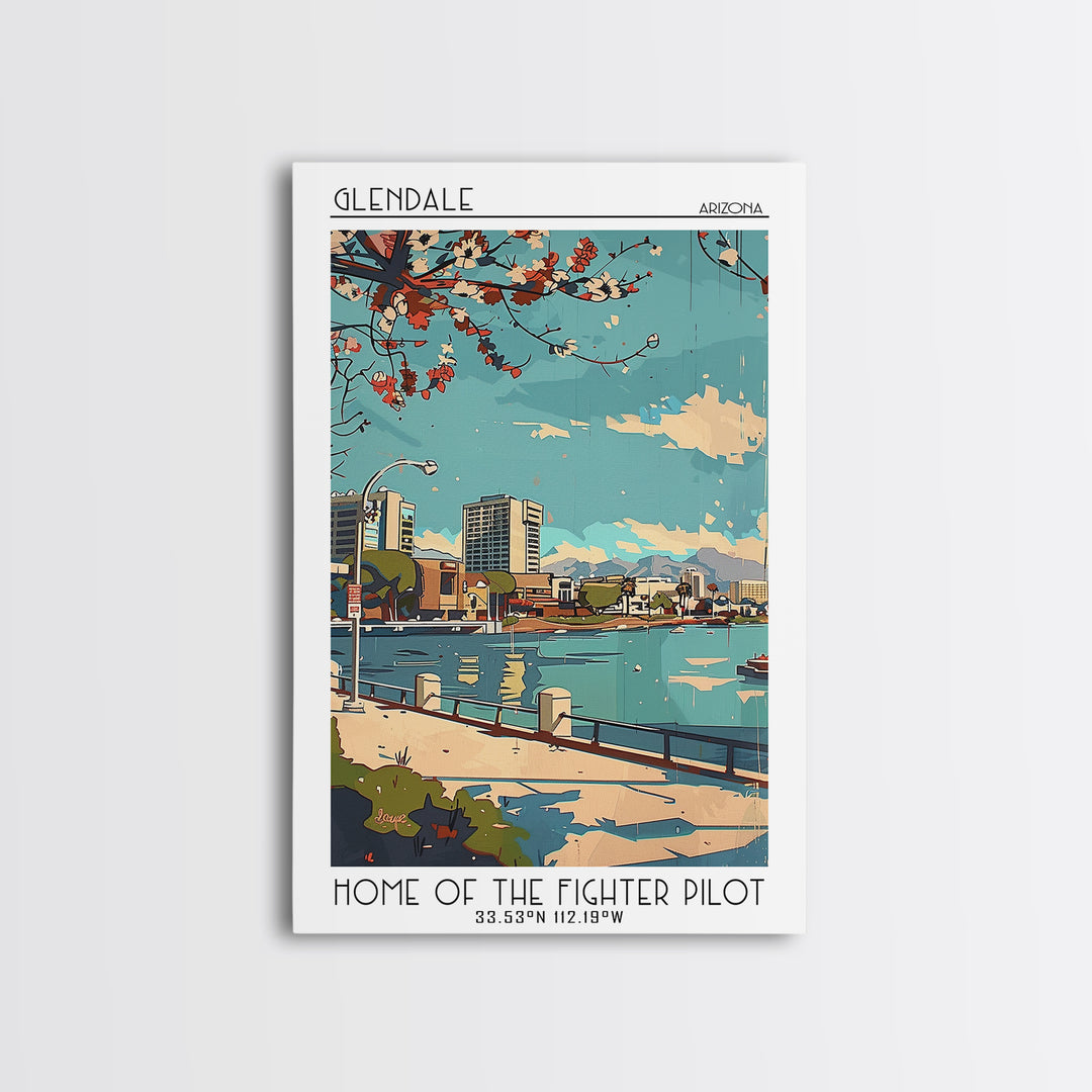 Glendale Travel Poster, Framed Canvas Print, Vintage Travel Print, City Wall Art, Vintage Poster, Vintage Travel Art, Travel Posters