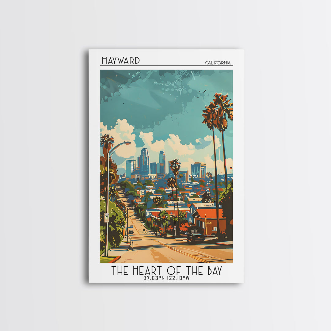 Hayward California Travel Poster, Canvas Print, Retro Travel Poster, City Wall Art, Travel Print, Travel Art Print, Gallery Wall Set